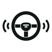 Steering wheel sensor icon simple vector. Safety control vector