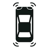 Safety vehicle top view icon simple vector. Control system vector