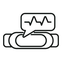 Fitness band icon outline vector. Heart rate runner vector