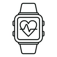 reloj inteligente corazón Velocidad icono contorno vector. digital deporte vector