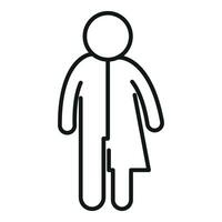 Duo female and male icon outline vector. Gender identity vector