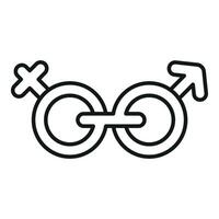 Chain gender identity icon outline vector. Pride equality vector