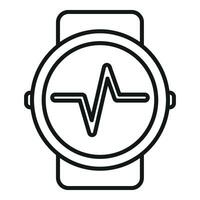 Runner heart rate watch icon outline vector. Digital app vector