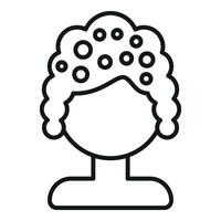 Elegance wig icon outline vector. Artist face vector