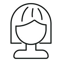 Female artist wig icon outline vector. Fashion head vector