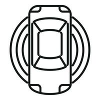 Top view control safety icon outline vector. Road sensor vector