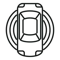 Top view control safety icon outline vector. Road sensor vector