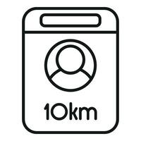 corredor 10 km aplicación icono contorno vector. deporte aptitud vector