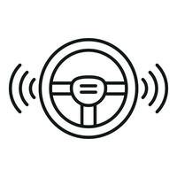 Steering wheel sensor icon outline vector. Safety control vector