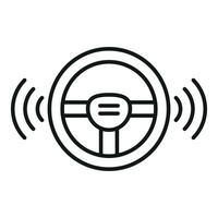 Steering wheel sensor icon outline vector. Safety control vector