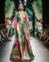 AI generated A model walks the runway. ai generative photo