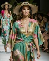 AI generated A model walks the runway. ai generative photo