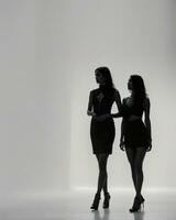 AI generated Silhouette of beautiful women on a white background. ai generative photo