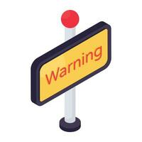 Modern design icon of warning board vector