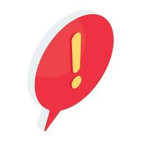 Editable design icon of chat error vector