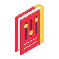 An editable design icon of equalizer book vector