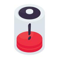 An icon design of low battery cell vector
