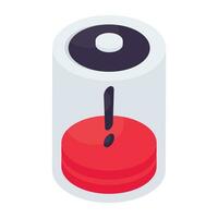 An icon design of low battery cell vector