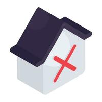 Conceptual isometric design icon of poor home vector