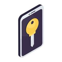 Conceptual isometric design icon of mobile access vector