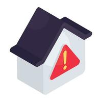 A unique design icon of home warning vector