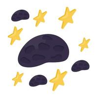 An icon design of cloudy night vector