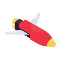 Conceptual isometric design icon of rocket vector