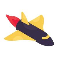 Conceptual isometric design icon of rocket vector