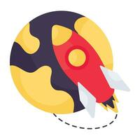 Conceptual isometric design icon of rocket vector