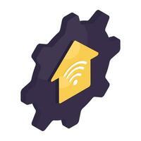 Conceptual isometric design icon of home management vector