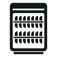 Full working dishwasher icon simple vector. Bathroom failure vector