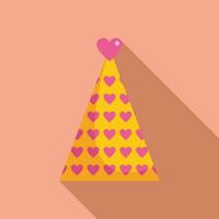 Heart cone fun icon flat vector. Game decoration vector