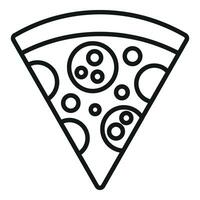 sabroso Pizza rebanada icono contorno vector. rápido comida calle vector