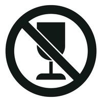 No vaso lavar icono sencillo vector. roto lavavajillas vector