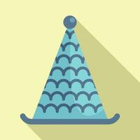 Slice revel hat icon flat vector. Party cone cap vector