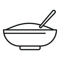 Rice food bowl icon outline vector. Container snack box vector