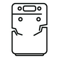 Cracked dishwasher icon outline vector. Home appliance repair vector