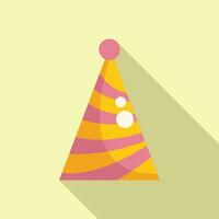 Child xmas hat icon flat vector. Cone cap vector