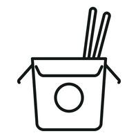 Craft lunch pack icon outline vector. Container food box vector