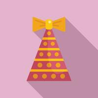 Celebration party hat icon flat vector. Xmas child vector