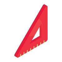 Icon of stationery, triangular scale in isometric style vector