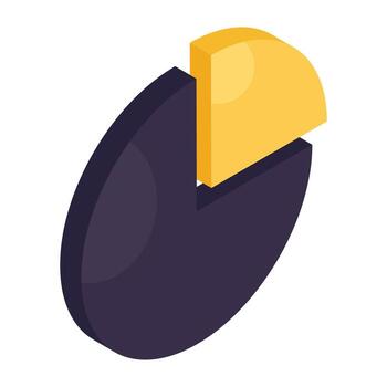 Isometric design, icon of pie chart vector