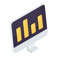 Editable design icon of online data analytics vector