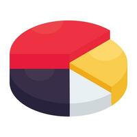 Isometric design, icon of pie chart vector