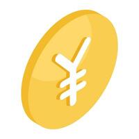 A creative design icon of yuan coin vector