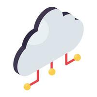 un icono diseño de nube redes vector