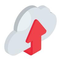 Modern design icon of cloud upload vector