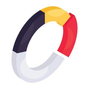 Isometric design, icon of pie chart vector