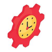 un icono de diseño de gestión del tiempo, reloj dentro del equipo vector