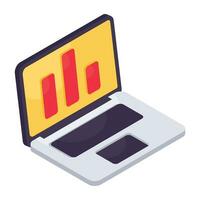 Editable design icon of online data analytics vector